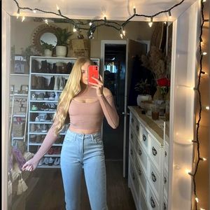 Fashion Nova Mauve Long Sleeve Crop Top